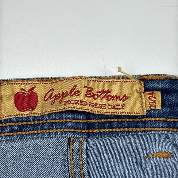 Apple Bottom Women's Stretch Straight Leg Blue Jean - Picture 4 of 11